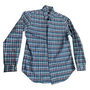 POLO RALPH LAUREN PLAID OXFORD CLASSIC FIT SHIRT PREPPY ACADEMIA AMERICANA SZ M